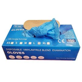 Перчатки нитрил-винил M Hongray 100шт (50пар) синие