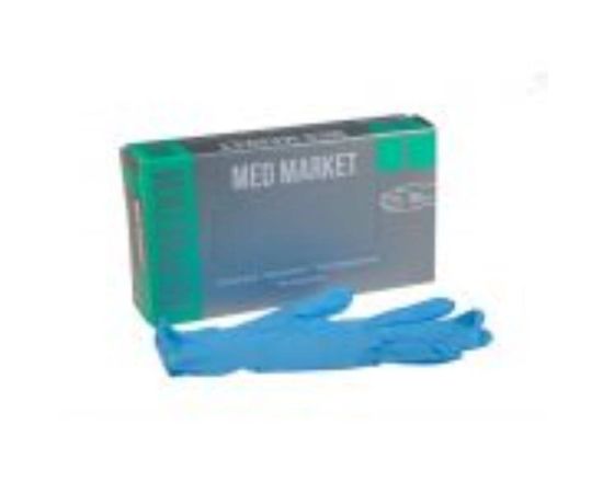 Перчатки нитрил. L Med Market голубые неопудренные,100 шт/упак,(50 пар)